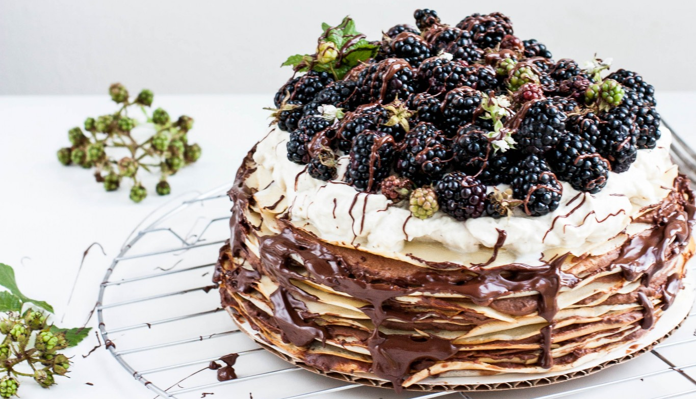 Epic Chocolate and Blackberry Crepe Cake 9