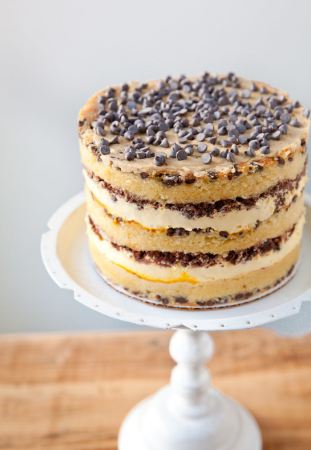 Chocolate Chip Layer Cake with Passion Fruit Curd 7