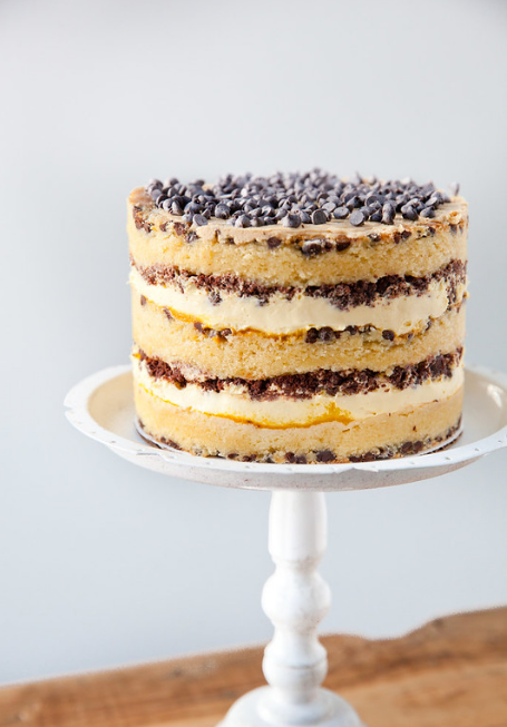 Chocolate Chip Layer Cake with Passion Fruit Curd 5