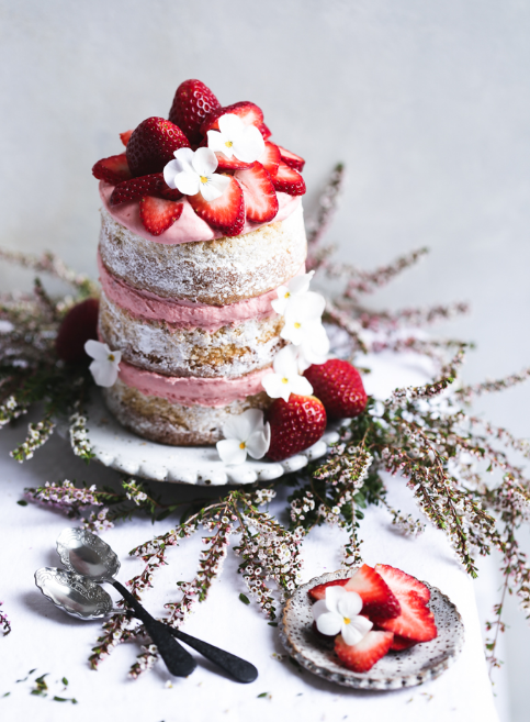 Roasted Strawberry, Lime & White Chocolate Layer Cake 5