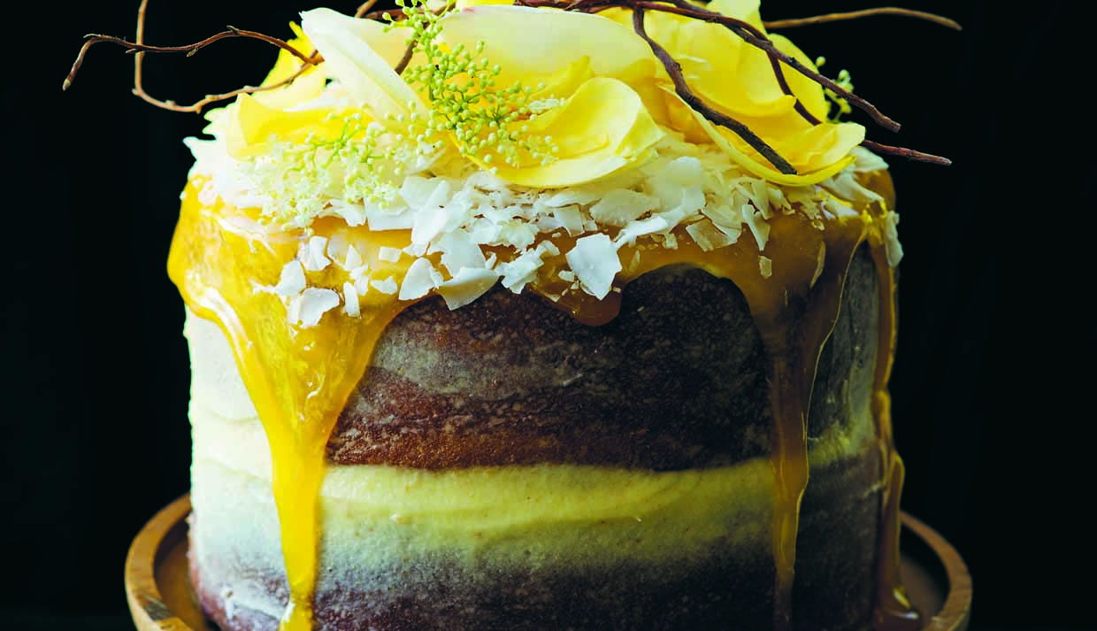Coconut and Limoncello Cake with Honey Buttercream & Lemon Curd 3