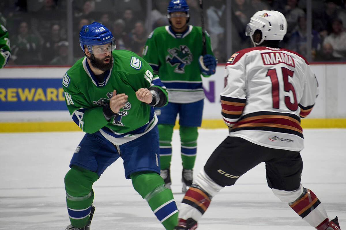 The Abbotsford Canucks-Tucson Roadrunners contention explodes within the Canucks’ 4-0 win 3