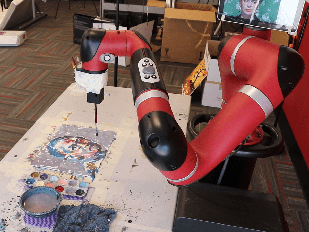 AI robot paints art from text prompts 11