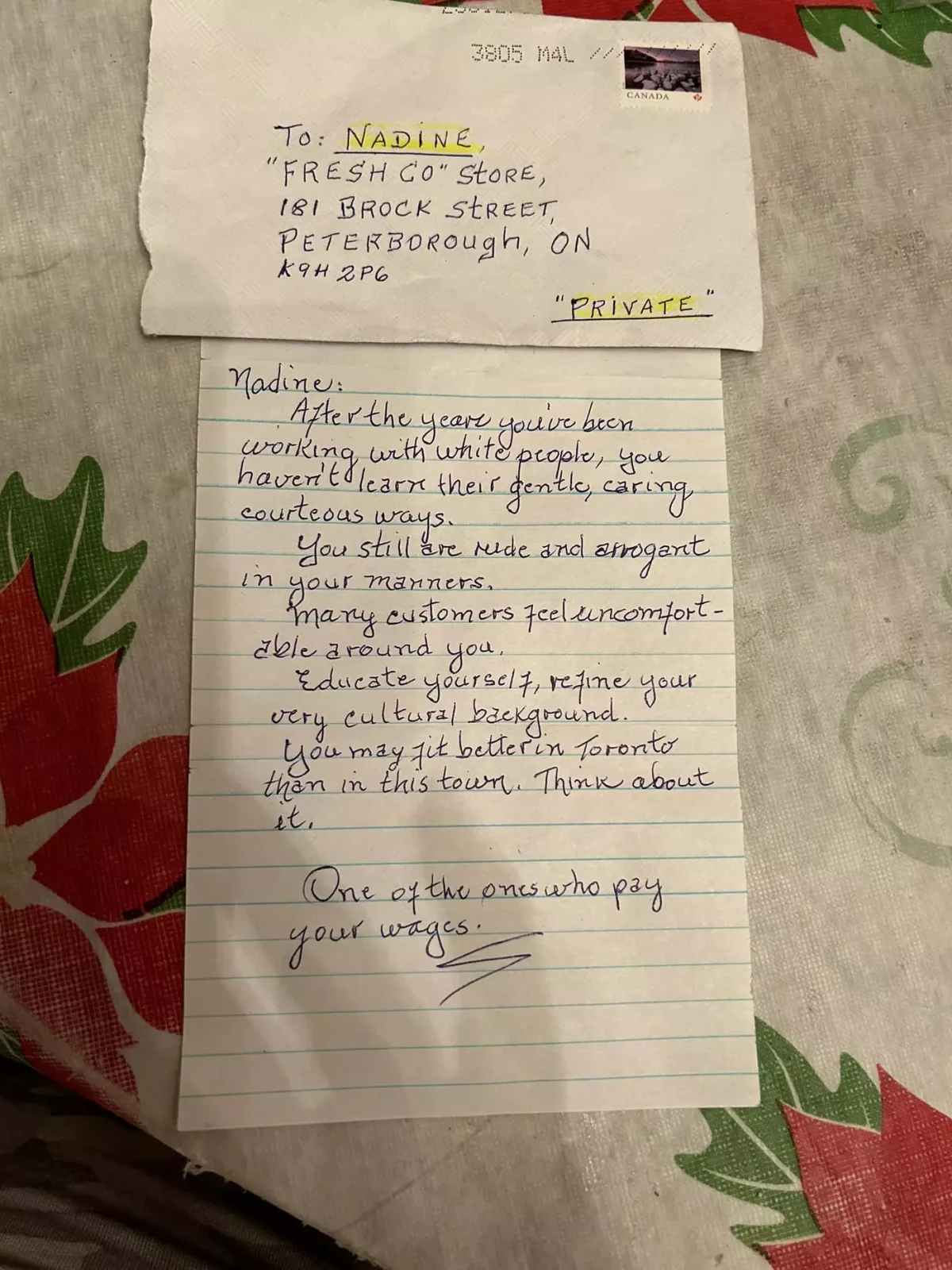 ‘Many customers feel uncomfortable around you’: Woman working at Ontario FreshCo grocery store receives racist letter at work 19