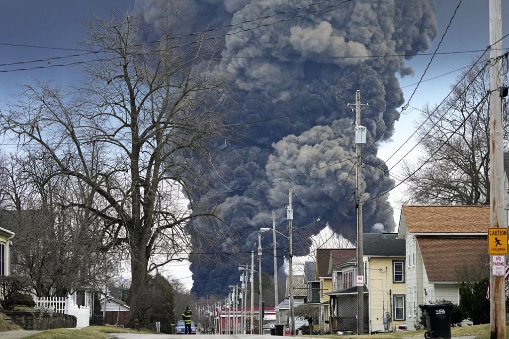 Local residents stayed away as the air was checked near a derailed Ohio train 13