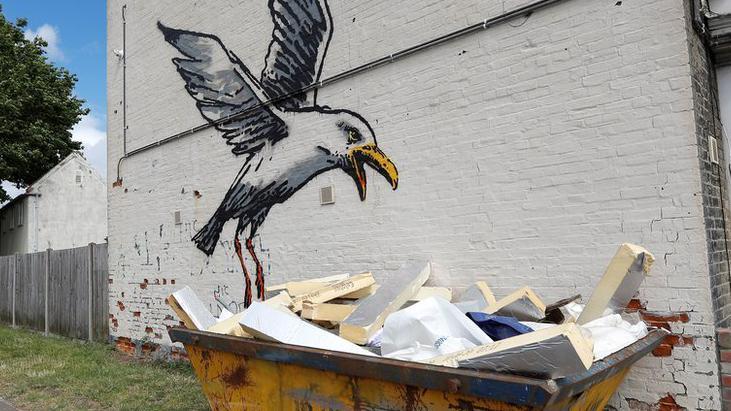 Banksy seagull covered up for building renovation 19