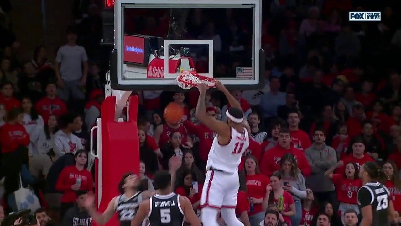 St. John’s Posh Alexander connects with Joel Soriano for plethora alley-oop jam in opposition to Windfall 3