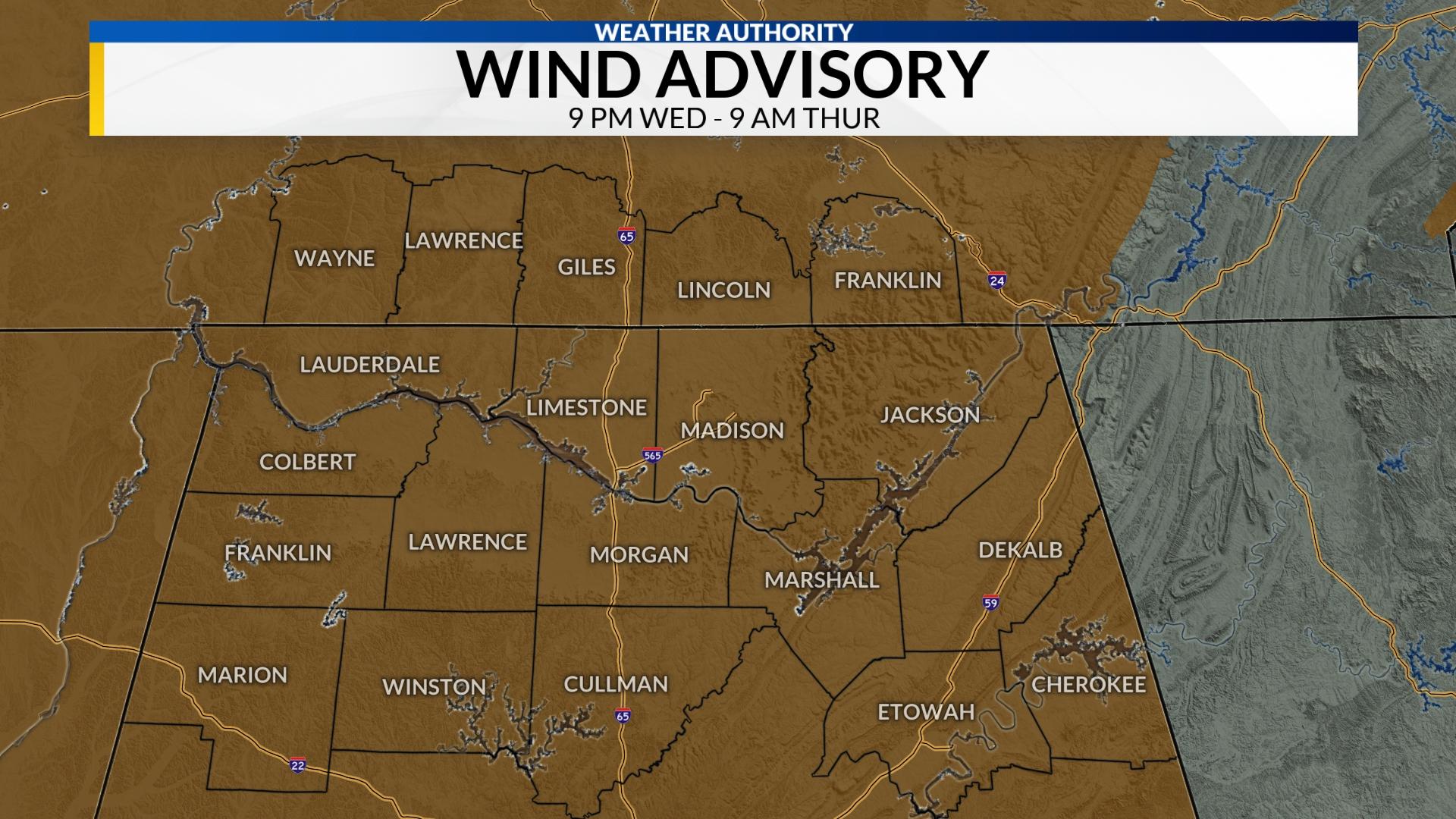 Gusty winds Wednesday night time – Wind advisory issued 13