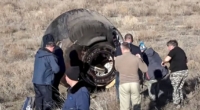 Russian Soyuz Capsule's Dramatic Landing