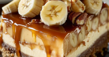 Banana Caramel Peanut Butter Cheesecake: A Heavenly Dessert for Peanut Butter Lovers 1