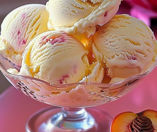 Refreshing Vanilla Bean Ice Cream with Fresh Peaches Recipe 1