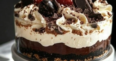 Indulge in this decadent Baileys Chocolate Cheesecake Trifle—a luscious dessert that’s as delightful to eat as it is to behold! 1