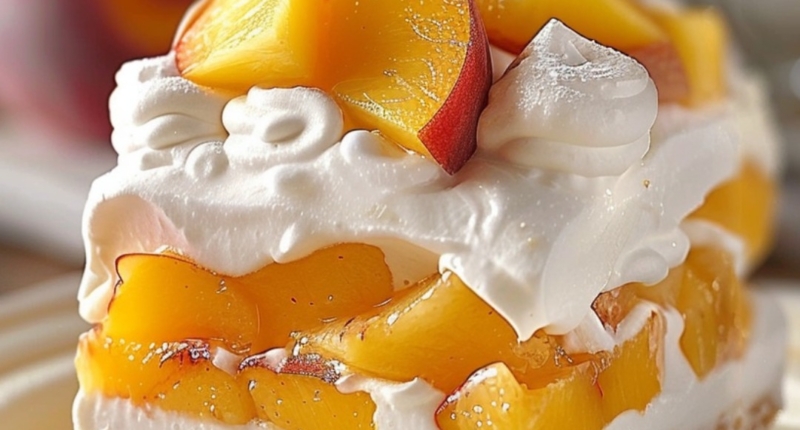 No-Bake Peach Split Cake 1