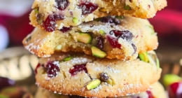 Buttery Cranberry Pistachio Shortbread Cookies Recipe 2