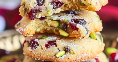 Buttery Cranberry Pistachio Shortbread Cookies Recipe 1