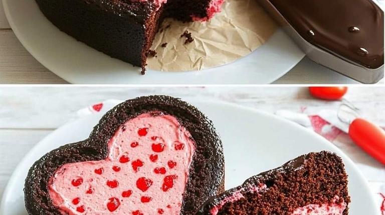 Chocolate Valentine Surprise Cake 1