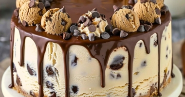 Decadent Chocolate Chip Cookie Dough Ice Cream Cake Recipe 1