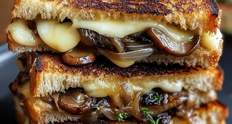 Grilled Cheese with Gouda, Roasted Mushrooms, and Onions: A Gourmet Twist on a Classic 1