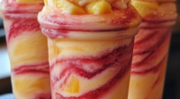 Pineapple Strawberry Swirled Slushies 3