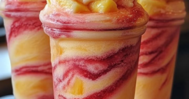 Pineapple Strawberry Swirled Slushies 1