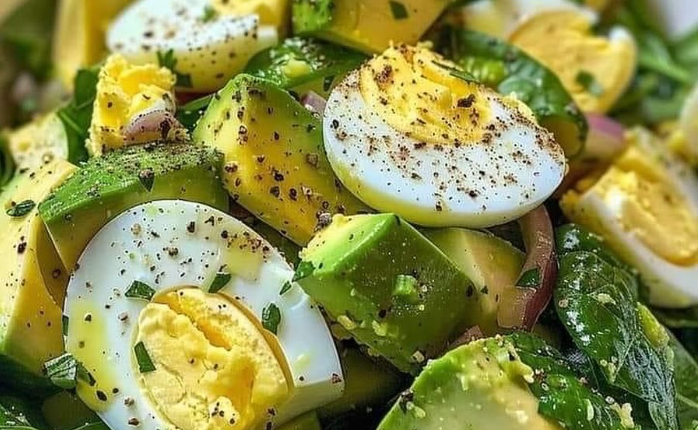 Creamy Avocado and Egg Spinach Salad: A Nutritious Delight 1