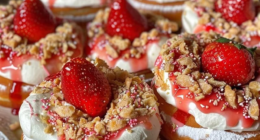 Irresistible Strawberry Cheesecake Stuffed Donuts Recipe 9