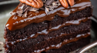 Decadent Chocolate Caramel Cake with Walnuts and Coconut 3