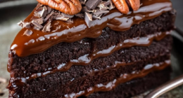 Decadent Chocolate Caramel Cake with Walnuts and Coconut 28