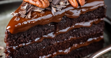 Decadent Chocolate Caramel Cake with Walnuts and Coconut 1