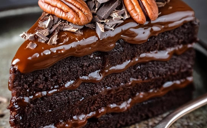 Decadent Chocolate Caramel Cake with Walnuts and Coconut 1