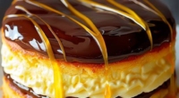 Indulgent Chocolate Caramel Boston Cream Pie Delight: A Decadent Treat 3