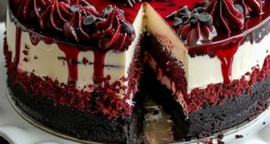 Red Velvet Cookie Dough Cheesecake: A Decadent Layered Delight 11