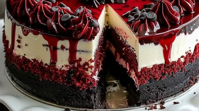 Red Velvet Cookie Dough Cheesecake: A Decadent Layered Delight 1