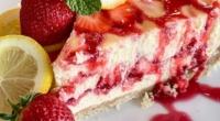 Lemon Strawberry Swirl Cheesecake 3