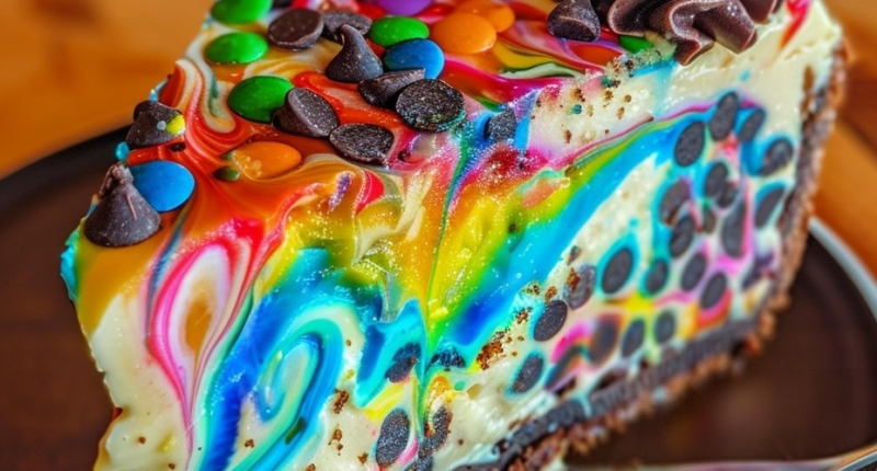 Rainbow Swirl Chocolate Chip Monster Cheesecake Recipe 1