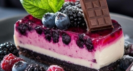 Blackberry and Blueberry Layered Cheesecake 8