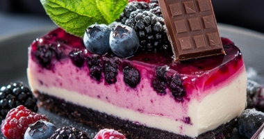 Blackberry and Blueberry Layered Cheesecake 1