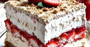 No-Bake Strawberry Cheesecake Lasagna 1