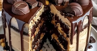 A Glittering Chocolate Peanut Butter Cheesecake Creation 17