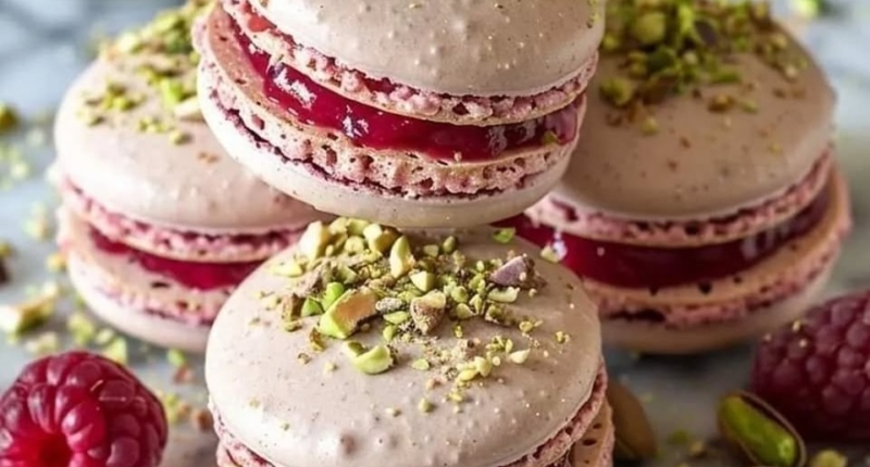 Luxurious Raspberry Pistachio Macarons Recipe 1