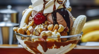 Ice Cream Sundae with Banana Split and Nuts 3