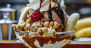 Ice Cream Sundae with Banana Split and Nuts 17