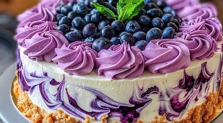 Blueberry Cheesecake Swirl Cake Recipe 1