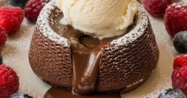 Chocolate Cookie Dough Lava Cake 1