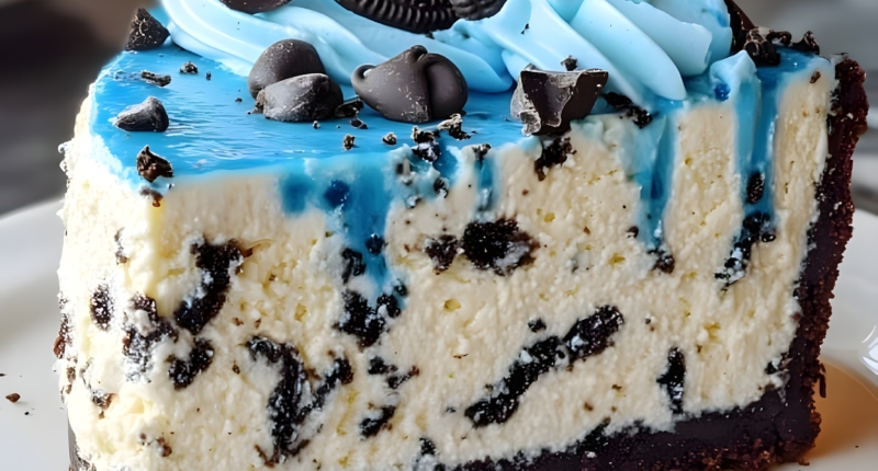 Cookie Monster Cheesecake 1