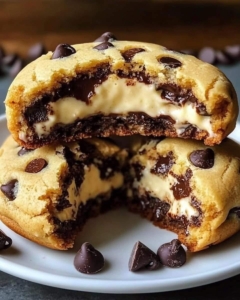 Cheesecake Stuffed Chocolate Chip Cookies 5