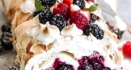 Triple Berry Meringue Roulade 26