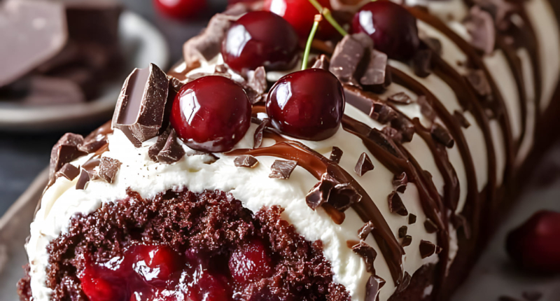 Elegant Black Forest Roll Cake: A Sophisticated Twist on a Classic 1