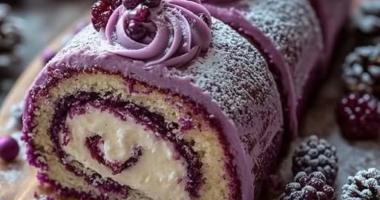 Purple Velvet Cake Roll 1