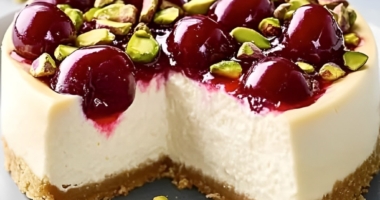 Crane, Pistachio, and Cherry Cheesecake 1